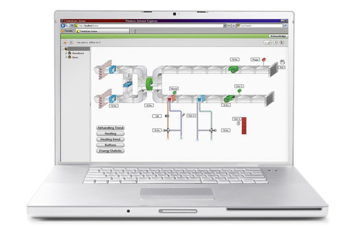 Die Arena ist eine Web-basierte LON-Leitzentrale für kleine und mittlere Anlagengrößen. Sie erlaubt den Fernzugriff auf CentralineAnlagen über LAN oder Modem. - © Centraline
