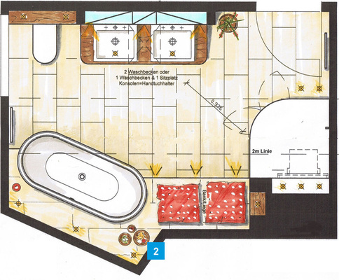 Meist ungenutzter Raum unter den Dachschrägen sorgt mit einer Bank für Komfort und Wohnzimmerflair.