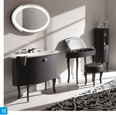Frisiertische sind auch im verspielten Look wieder im Kommen: hier die Bad-Möbelserie Diva von Burgkama.