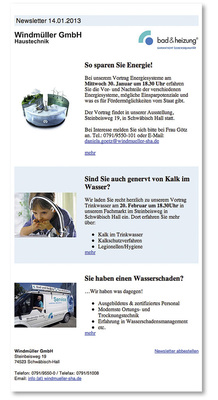 Neben der Beachtung der E-Mailing-Grundsätze steht und fällt der Erfolg des Newsletters mit seiner ­inhaltlichen Aufbereitung. - © Foto: Bad & Heizung
