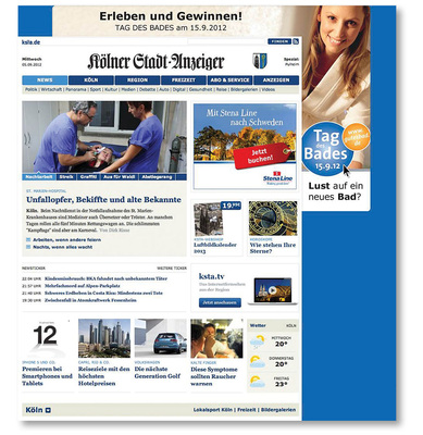 Aufmerksamkeit durch Bannerwerbung in Online-Ausgaben von Medien: ein Instrument, das auch die VDS selbst im Vorfeld des Tag des Bades nutzte.