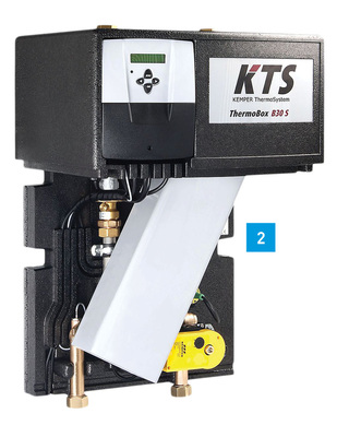 Kaskadierbare KTS-ThermoBox S zur zentralen Trinkwasser­erwärmung nach dem Durchflussprinzip.