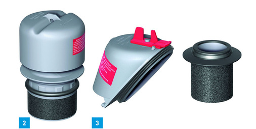 2 ACO Brandschutz-Set einteilig.3 ACO Brandschutz-Set zweiteilig.