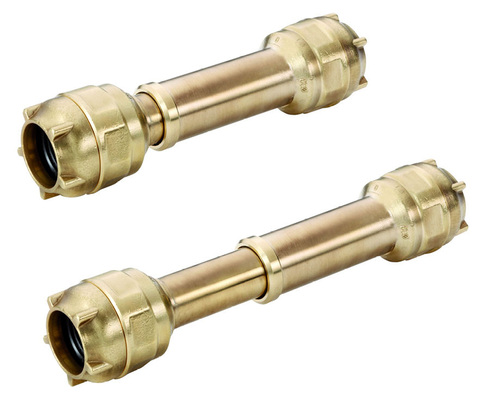 Die Beulco-Reparaturkupplungen sind für PE-Rohre von 25 bis 63 mm erhältlich und können Längen von 150 bis 180 mm bei ­einem PE-Rohr mit Ø 25 mm und 250 bis 280 mm bei PE-Rohr mit Ø 63 mm überbrücken.