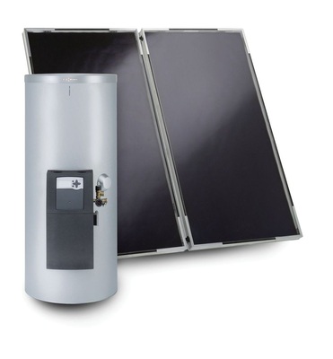 Dieses Jahr startet Viessmann mit preisgünstigen Solarpaketen in die Solarsaison. Die Pakete beinhalten Flachkollektoren Vitosol 200-F und einen Speicher Vitocell 100-B.