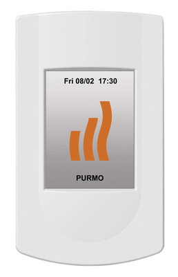 Das Uhrenthermostat ­Tempco Touch von Purmo soll über den farbigen, hochauflösenden Touchscreen so einfach zu bedienen sein wie ein Smartphone.