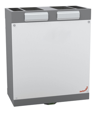 Das Zehnder Comfoair 180 passt in jeden Einbauküchenschrank. Es ist für Wohn­einheiten bis 120 m² geeignet und kann ­mittels Enthalpietauscher die Luftfeuchte regulieren.
