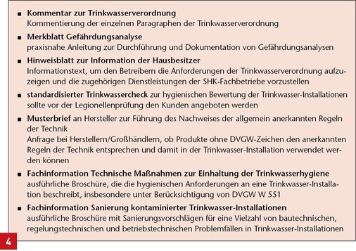 Hilfsmittel zur Umsetzung der Trinkwasserverordnung.