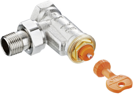 Ventilunterteil mit Spezialschlüssel zur Einstellung des maximalen Durchflusses.