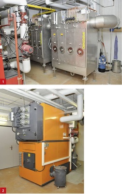 1 Beim Sanierungs­projekt Alten­heim Steckborn kam die Filterbox von Oekosolve für den Hackschnitzelkessel in ­zweistufiger Ausführung zum Einsatz.2 Als Holzhackschnitzelkessel wurde in Steckborn ein Schmid UTSR 240.32 gewählt. Dieser wird durch einen Spitzenlastkessel von Hoval ergänzt.