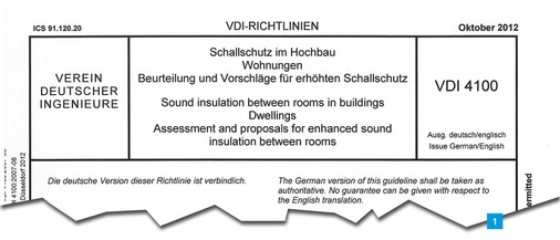 Kopfzeile Titelseite VDI 4100, Ausgabe Oktober 2012.