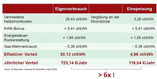 Der Brennstoffzellen-Heizgerätehersteller Elcore rechnet mit einem sechsfachen Preisvorteil des Eigenverbrauchs gegenüber der Netzeinspeisung. - © Elcore
