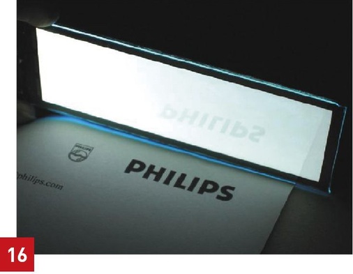 OLED (Organische lichtemittierende ­Dioden): hier eine weiße OLED der Firma Philips.