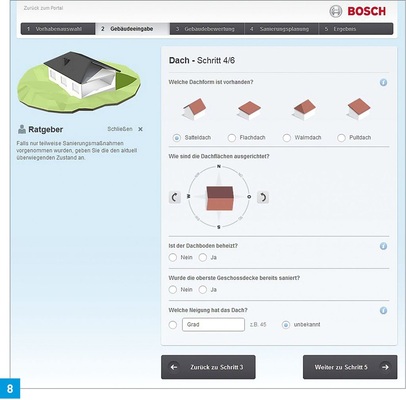 Den Haus-Konfigurator unter www.effizienzhaus-online.de können sowohl Hausbesitzer für ihr Gebäude als auch Handwerker für die Beratung nutzen.