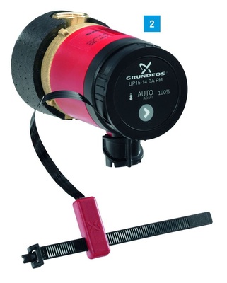 Eine Zirkulationspumpe mit Auto­adapt-Technologie erkennt das Verbrauchsverhalten des Nutzers und spart dadurch Heiz- und Antriebsenergie.