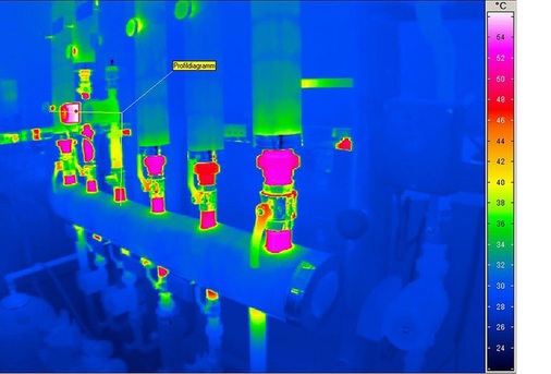 Thermografien von Heizkreisverteilern und ­anderen ­Komponenten ­können Probleme aufdecken. - © OÖ. Gas-Wärme GmbH
