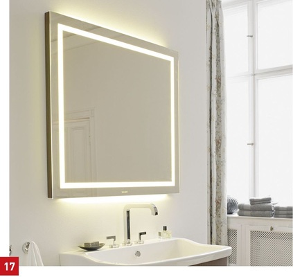 Spiegelleuchte Esplanade der Firma Duravit mit LED-Lichtquellen.