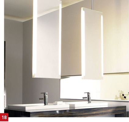Seitliche Beleuchtung eines Spiegels durch vertikale Beleuchtung, dargestellt anhand der Serie 2nd Floor der Firma Duravit.