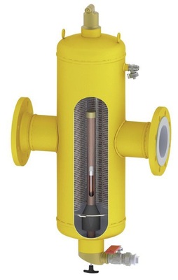 Schlamm- und Luftabscheider, wie hier der Spirocombi, sind unverzichtbare ­Bestandteile von Heizungs­anlagen. - © Spirotech
