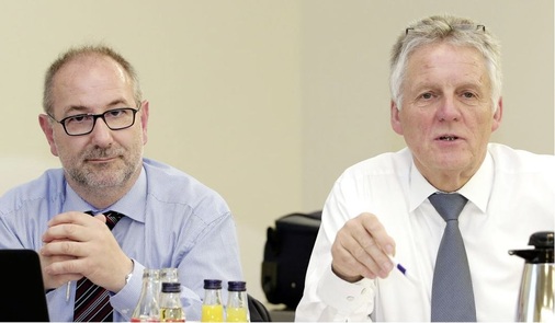 Über 35 Punkte zählte die Tagesordnung in diesem Frühjahr (v.r.): Bufa-Vorsitzender Fritz Schellhorn und Stellvertreter Jakob Köllisch.