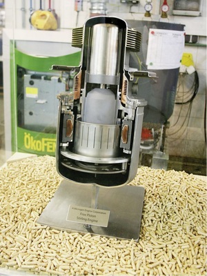Die Branche wartet gespannt auf den pelletgefeuerten Stirling­motor von Ökofen auf der Basis des Microgen-Aggregats.