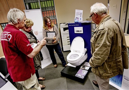 Wenn ich meine Veranstaltung im Rahmen von übergreifenden Aktionen wie Tag des Bades, Energietag oder Tag des Handwerks plane, kann ich Synergieeffekte nutzen. Hier waren die Schwerpunktthemen Hygiene und Dusch-WC.