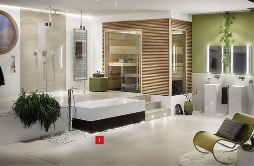 Beispiel für die gut ausgeführte Lichtplanung eines Badezimmers als Gesamtkonzeption. - © Zierath

