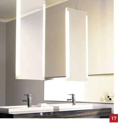 Seitliche Beleuchtung eines Spiegels durch vertikale Beleuchtung, dargestellt anhand der Serie 2nd Floor der Firma Duravit.
