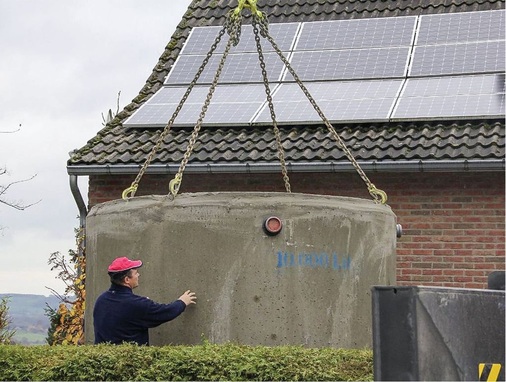 Nachrüstung der Regenwasserzisterne durch Bauunternehmer Lemmens, Gemmenich.