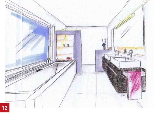 Erster Entwurf mit weißer und farbiger ­Beleuchtung.