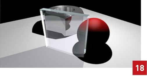 Mit dem Programm Maya gerendertes Bild nach dem Raytracing-Verfahren: Spiegelungen sind gut zu erkennen.