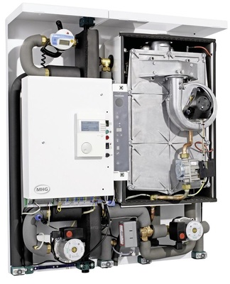 Mit dem Gas-Brennwert/Wärmepumpensystem Procon Streamline Hybrid von MHG sollen sich mehr als 30 % an Heizkosten ­einsparen lassen.