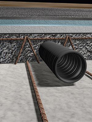 
Auch in Betondecken ist die Verlegung von Lüftungsrohren möglich.
