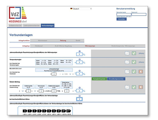 <p>
Screenshot des Web-Portals www.heizungslabel.de, das sich grafisch an die Aufmachung des Zusätzlichen Datenblatts hält.
</p>