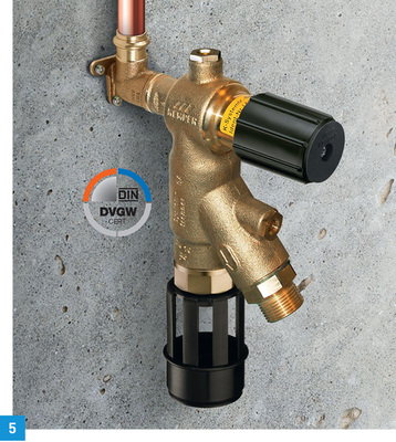 
Auslaufventil Systemtrenner BA mit DVGW-Zertifizierung für den Einsatz innerhalb von Gebäuden.
