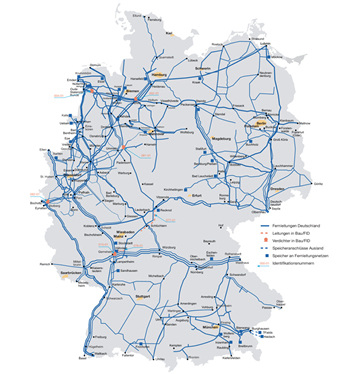 



Erdgasnetz in Deutschland. Günther Oettinger, noch-EU-Energiekommissar, fordert eine Südöffnung des Erdgasnetzes sowie den Ausbau von LNG-Terminals in Europa.
