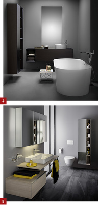 
4 Für schwerelose Eleganz im Badezimmer sorgt die neue Möbelkollektion Boutique von Laufen.



5 Das Badmöbelprogramm Space mit praktischen Details und hochwertiger Ausstattung sorgt für aufgeräumte und harmonische Atmosphäre im Badezimmer.

