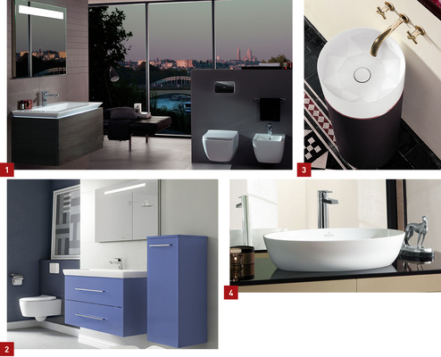 
1 Von der Möbelserie zur kompletten Badkollektion – Legato von Villeroy & Boch.



2 Neue Einstiegskollektion mit modernem Design – Avento im modernen Look.



3 Das Achteckige ins Runde mit dem neuen Werkstoff Titanceram von Villeroy & Boch. 



4 Die Waschtischserie Artis setzt auf filigrane Funktionalität.
