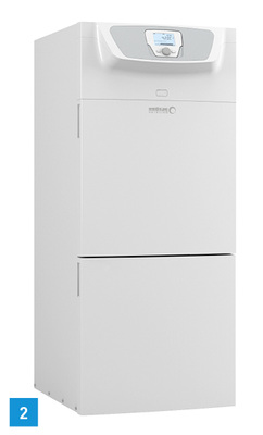 
2 Generationenwechsel bei Brötje: Die Gas-Brennwertzentrale Ecocondens Kompakt BMK mit 20 kW Maximalleistung.
