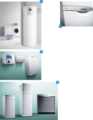 
1 Die Warmwasserwärmepumpen WWK von Stiebel Eltron bieten durch verschiedene Anschlussmöglichkeiten für Luftkanäle viele Aufstellungsvarianten.



2 Mit dem Ecotec exklusive innerhalb der Green IQ Produktreihe stellte Vaillant auf der ISH eine neue Generation von Gas-Brennwertgeräten vor. 



3 Mit dem Regler, Kommunikations-Modul und Mehrkreis-Modul bietet Vaillant ein abgestimmtes System für die Internet-Kommunikation.



4 Mit dem neuen Wärmepumpenprogramm Flexotherm bzw. Flexocompact bietet Vaillant eine effiziente und leise Wärmepumpenreihe an.
