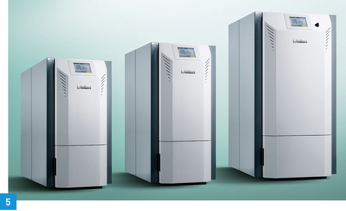 
5 Der Vaillant Pellet-Heizkessel Renervit zeichnet sich durch Effizienzsteigerung und die Erweiterung des Leistungsbereichs bis 60 kW aus.
