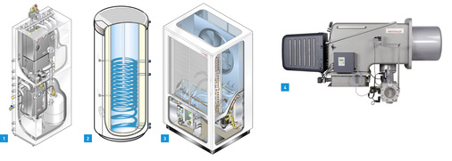 
1 Schnittgrafik des Weishaupt Installations-Towers WIT, der für eine schnelle Installation sorgt – günstig vor allem beim Gerätetausch während der Heizperiode.



2 Der Weishaupt Trinkwasser-Speicher WAS 140 Eco erreicht die Effizienzklasse A und hat einen Bereitschaftsverlust von weniger als 0,94 kWh pro Tag.



3 Schnittgrafik durch die Weishaupt Luft/Wasser-Wärmepumpe. Spezielle Ventilatorflügel und die Luftführung sorgen für besonders ruhigen Lauf.



4 Weishaupt-Brenner WK gibt es künftig bis 32 MW Leistung. Durch das Baukastenprinzip lassen sich die Brenner an Kundenforderungen besonders leicht anpassen.
