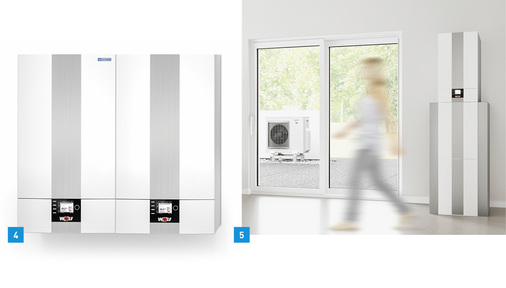 
4 Eine Split-Wärmepumpe und ein Gas-Brennwertmodul ergeben zusammen mit einer entsprechenden Regelung bei Wolf eine hocheffiziente Hybridanlage.



5 Wenn schon beim Bau feststeht, dass später auch Kühlung gewünscht sein wird, sind Luft/Wasser-Splitwärmepumpen wie die BWL-1S von Wolf eine gute Lösung. 
