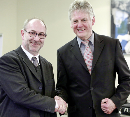 
Wiedergewählt: Der Bufa-Vorsitzende Fritz Schellhorn (rechts) und sein Stellvertreter Jakob Köllisch wurden für weitere drei Jahre bestätigt.
