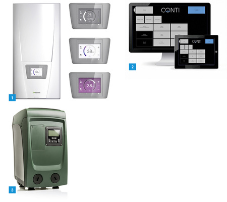 
1 Beim neuen E-Durchlauferhitzer DSX Touch von Clage lassen sich über das frontbündig integrierte Touchdisplay mehrere individuelle Temperaturprofile festlegen und Sparziele definieren.



2 Die Vorgänge des Conbus-CNX Wasser- Management Systems von Conti werden über ein im Lieferumfang enthaltenes Tablet gesteuert.



3 E-sybox Mini von DAB Pumpen ist ein System zur Wasserdruckerhöhung in Häusern, das horizontal oder vertikal installiert werden kann.
