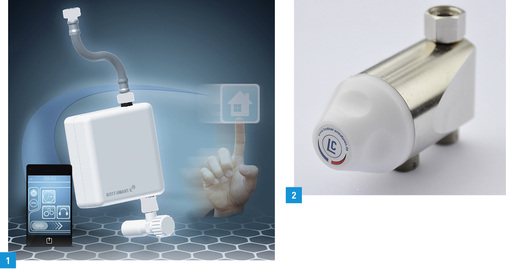 <p>
1 Kott-Smart E verbindet Trinkwasser mit dem Smart-Home.
</p>

<p>
2 L | Secure: Minithermostat aus dem Hause Lindner.
</p>