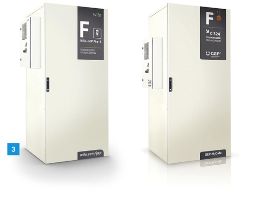 
3 Für eine individuell anpassbare Löschwasserversorgung bringt Wilo die neuen Baureihen GEP Fire (links) und GEP Drink (rechts) auf den Markt.

