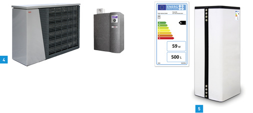 
4 Die Roth Luft/Wasser-Wärmepumpe Thermaura, hier mit Hydraulikmodul, gibt es in drei Leistungsstufen mit 5, 7 und 9 kW Heizleistung.



5 Der Roth Thermotank Quadroline mit Thermocoat plus erhielt das Energielabel A. Das entspricht für den 500-l-Tank Wärmeverlusten von 59,3 W.
