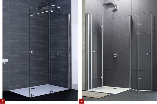 <p>
3 Walk-in-Duschabtrennung mit einer innovativen Gleittürtechnik: Xtensa pure von Hüppe.
</p>

<p>
4 Hüppe Design pure – klare Linie für jeden Raum.
</p>