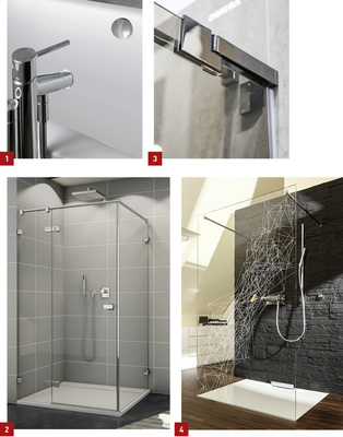 
1 Um zwei Versionen hat Sanit sein Programm an Ab- und Überlaufgarnituren ergänzt.



2 Die Melia Walk-in von SanSwiss gibt es mit beweglichem Flügel-Element sowie als ein-, zwei- oder dreiteilige Variante bis 2400 mm Breite.



3 Mit versetztem Drehpunkt des Türbeschlags soll die Duschabtrennung Omega 150 überall da passen, wo sonst keine Duschtüre passt.



4 Nie wieder gegen eine durchsichtige Duschabtrennung laufen: Jetzt fertigt der Glasspezialist Sprinz Lasergravuren in Echtglasduschen ab 8 mm Materialstärke.
